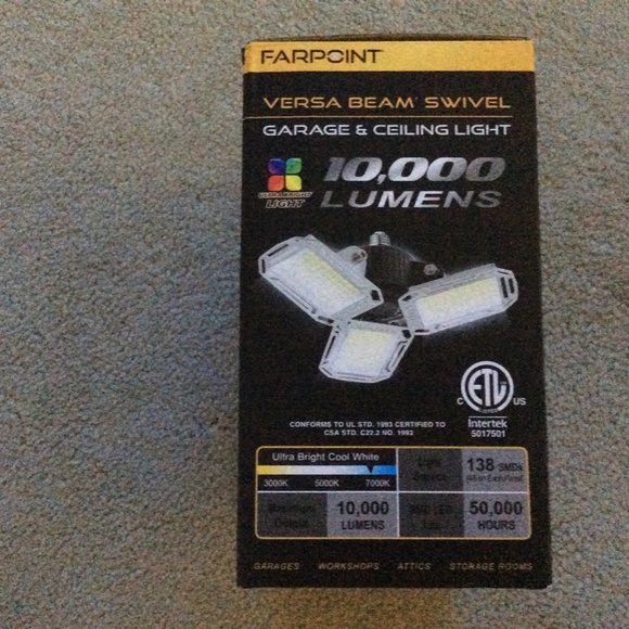 Farpoint Versa Beam Swivel Garage & Ceiling Light 10,000 Lumens - Picture 4 of 4
